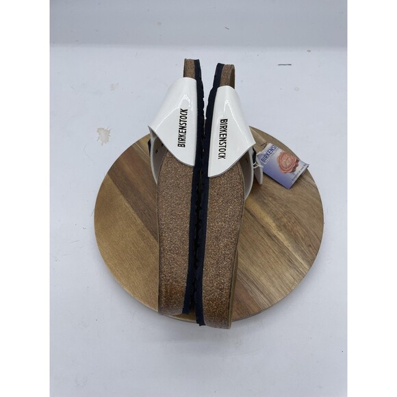 Birkenstock Madrid Sandals Womens 9 White Patent Leather Slide Made Germany - Picture 7 of 10